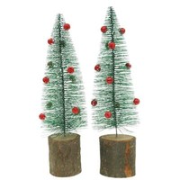 Tannenbaum GrüN Beschneit Ø6Cm H20Cm 4St Mini WeihnachtsbäUme Deko, 4 StüCk