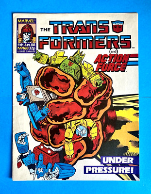 Transformers and Action Force #168 (Band 1) Marvel UK COMIC 4. Juni 1988 Sehr guter Zustand