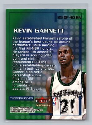 Kevin Garnett 1999-00 SkyBox Impact REWIND 99 25 RN Basketball NBA