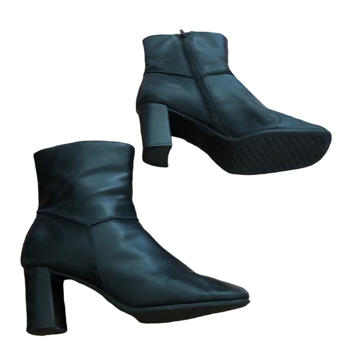 靴 VIAVANDA / VIA SHORT BOOTS Vagabond Z60118 Black Leather Vivian Pointed Toe Zip Booties