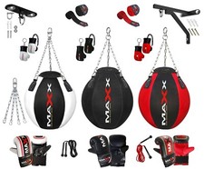 Maxx boxing Heavy Filled Wrecking ball punch bag set, bracket mitts + FREE CHAIN