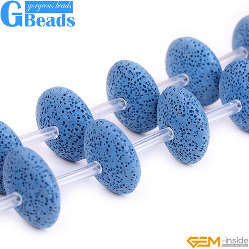 Cuentas de lava volcánica en forma de disco de colores surtidos de 27 mm para hacer joyas de 15" - Imagen 79 de 83