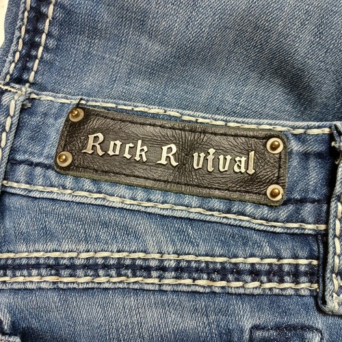 Jeans Rock Revival donna 26 Denisa dritto elasticizzato paillettes strass cyber - Foto 3 di 7