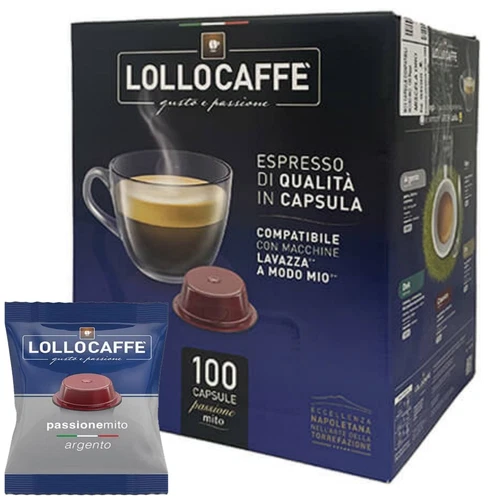 Coffee Lollo Capsules A Modo Mio Silver Blend Compatible with Lavazza Machines