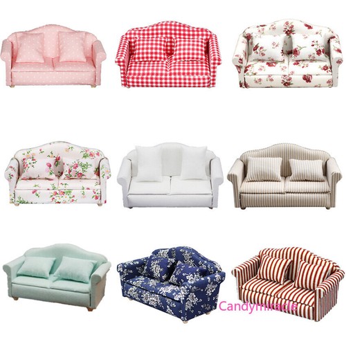 Maßstab 1:12 Puppenhaus Miniatur Victoria-Stuhl Sofa Möbelzubehör Mit Kissen - 第 1/60 張圖片
