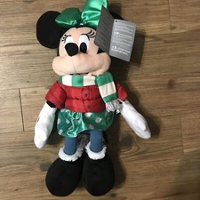 New Disney store Minnie Mouse Holiday Plush Toy Doll 14" 2021 Christmas