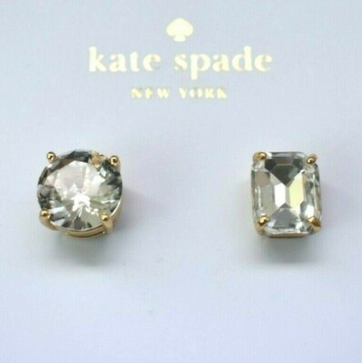 NWT Kate Spade Bright Ideas Asymmetrical Studs Earrings Clear