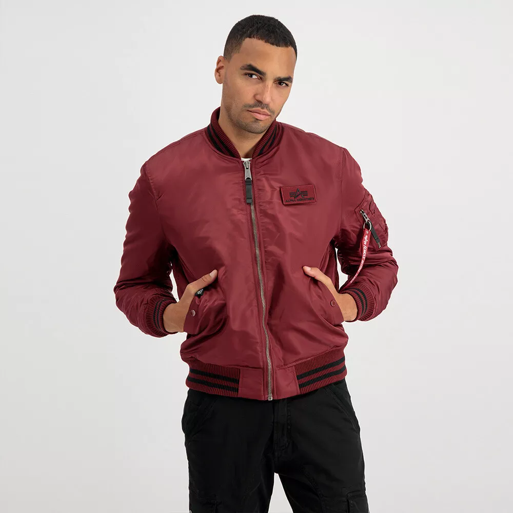 Alpha Industries College Jacket Men burgundy | eBay