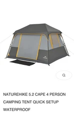 Naturehike Cape 4/6/8 Person Camping Tent, 60S Easy Setup Instant Tent Pop up...