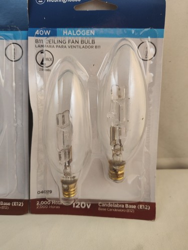 Pack Of 2 (4 Bulbs) Westinghouse 40w B9.5 Candelabra  Torpedo Light Bulb - Picture 5 of 7