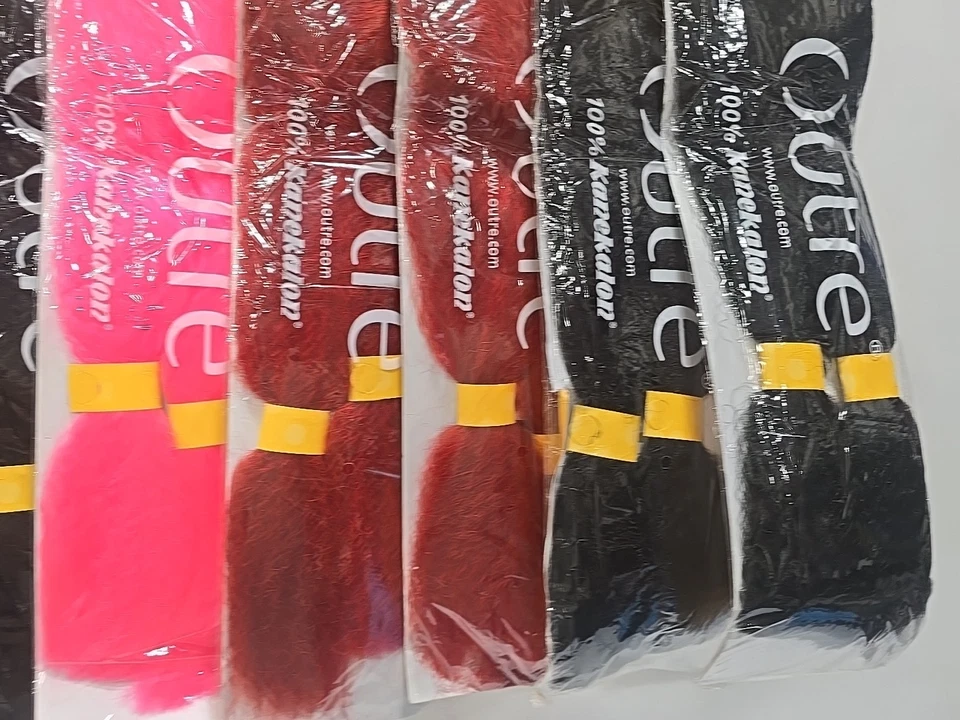 TRENZA JUMBO 26" 100% EXTENSIÓN DE CABELLO KANEKALON EXTERIOR #1 8 Paquetes Envío Gratis  Foto 4 de 4