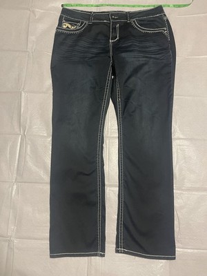 Hydraulic Bailey Jeans Women 18 Blue Denim Rhinestone Embellished Cowboy Rodeo