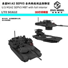 3D printing 1/72/48/35 U.S. M1A2 SEPV3 MBT with full interior tank Model Kit