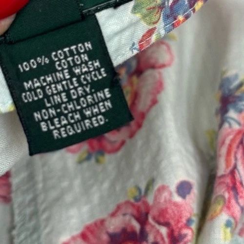71 Vintage Ralph Lauren Country Floral Imitación Envoltura Seersucker Midi 8 Foto 4 de 4