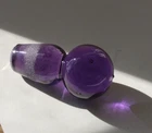 Vintage MCM Purple Glass Decanter Bottle Ball Stopper ONLY Pilgrim Blenko Era