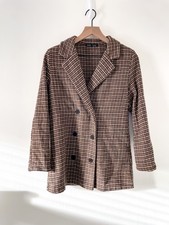Brown Fall Houndstooth Blazer Jacket size medium