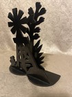 Napkin Holder- Windmill/Desert Cactus Vintage Black Metal- 2lbs 10.1 Oz. Heavy. — photo 6