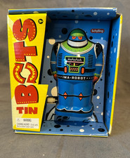 Schylling 2010 TIN BOTS Wind-Up Action IMA - ROBOT blue
