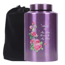 Urns for Human Ashes Adult Female Up to 220 lbs,Purple Flower Urn Purple