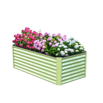 SAVANA GALVANIZED STEEL RAISED GARDEN BED 72''L×36''W×24''H - MINT GREEN