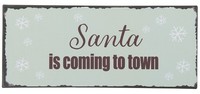 "Wandschild Metallschild Schild Weihnachten \"Santa Is ... Town\" Laursen 70135-00"