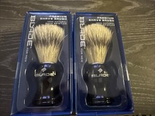 2-Blade Men's PREMIUM SHAVE BRUSH 100 Natural Boar Bristles New In Box