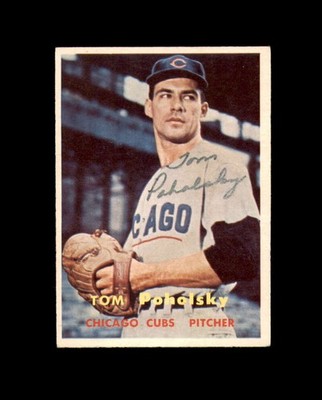 Tom Poholsky Signed 1957 Topps Chicago Cubs Autograph