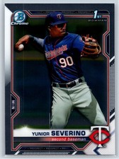 2021 Bowman Chrome Yunior Severino 1st Bowman Rookie Minnesota Twins RC #BCP-140