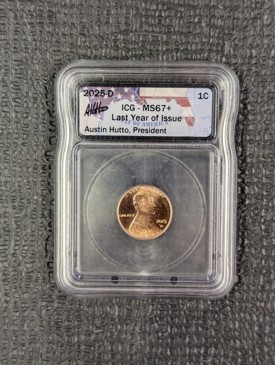 2025-D MS 67+ RD Lincoln Cent 1c ICG - New Austin Hutto