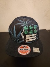 Big Bear Flag New Snapback Hat Leaf Embroidery Pot Weed Cap