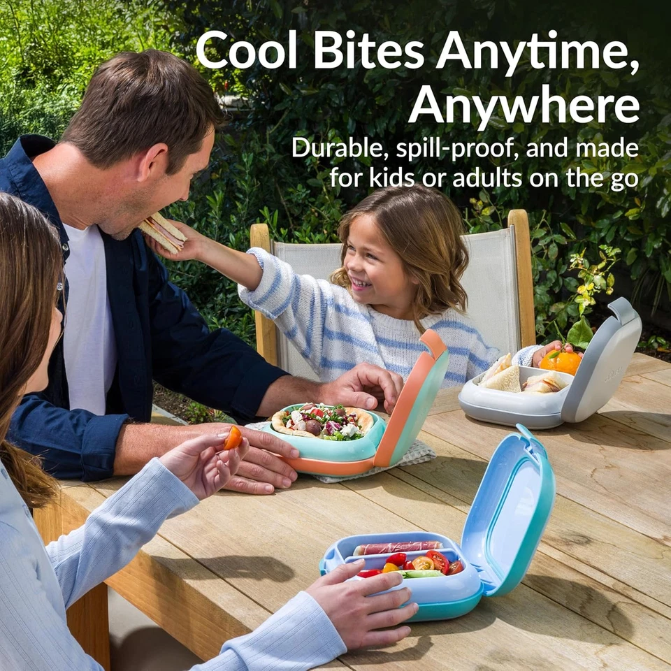 Lancheira à prova de vazamentos, pacote de gelo embutido, mantém a comida fria, lanches, compartimento - Imagem 4 de 4