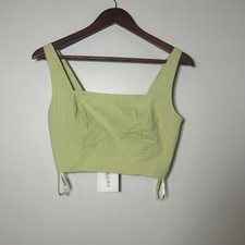 Mika & Gala Lilywhyt Two Piece Set Size Medium Sage Green Crop Top Wide Leg Pant