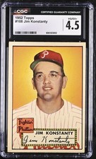 1952 Topps #108,  Jim Konstanty, MVP,  CGC 4.5, Nice Listing