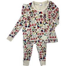 Hanna Andersson Women's Small Holiday 2pc Pajama Set Organic FaLaLa Joggers