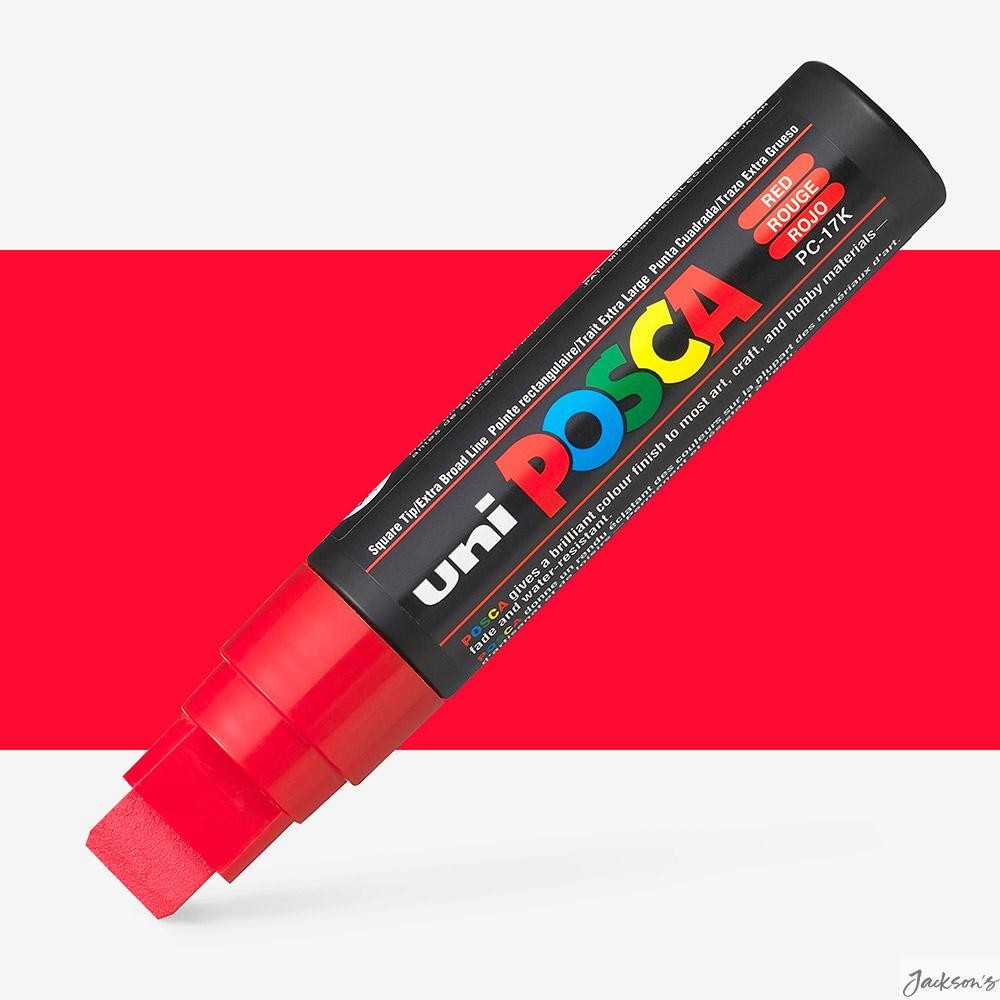Uni Posca Paint Marker Water Based 15mm Chisel Tip Red Multi Surface Art