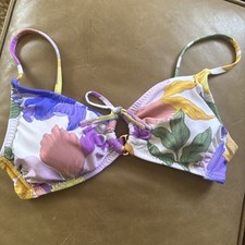 Shade  Shore Flora Knot Front Crepe Bralette Bikini Swim Medium Beachy Resort