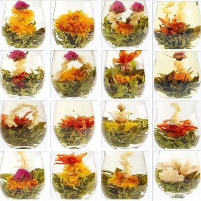 20 Arten handgemachter blühender Blumentee, schöne blühende Teekugeln, Hoch T2F5