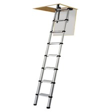 Werner Telescopic Loft Ladder 2.6m Aluminium Space-Saving Compact Adjustable