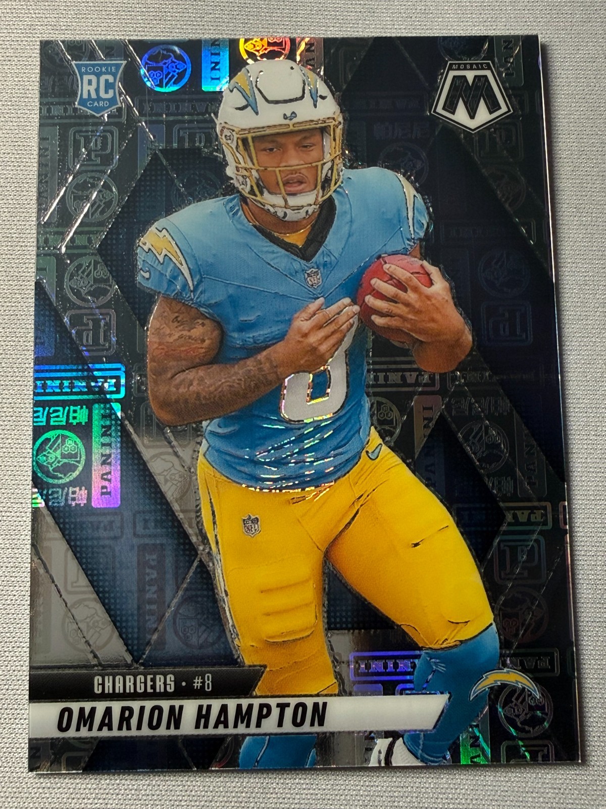 2025 Mosaic - Omarion Hampton #335 Silver Knight Mosaic /149
