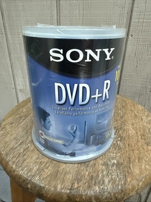 Sony DVD+R 4.7GB 120min 1-16X Recordable Blank Video Discs (RW DVD+R) x 100 PACK