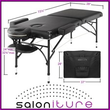 Portable Massage Table with Carrying Case - Black