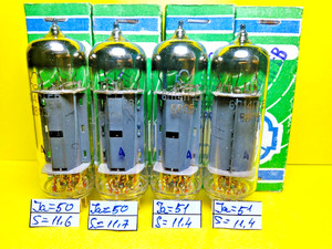 Vintage EL84/6BQ5 perfect strong matched quad, Mullard Blackburn km1, NOS 1966