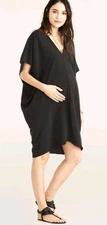 HATCH Black Slouch Dress One Size Maternity Pregnancy V Neck Short Sleeve
