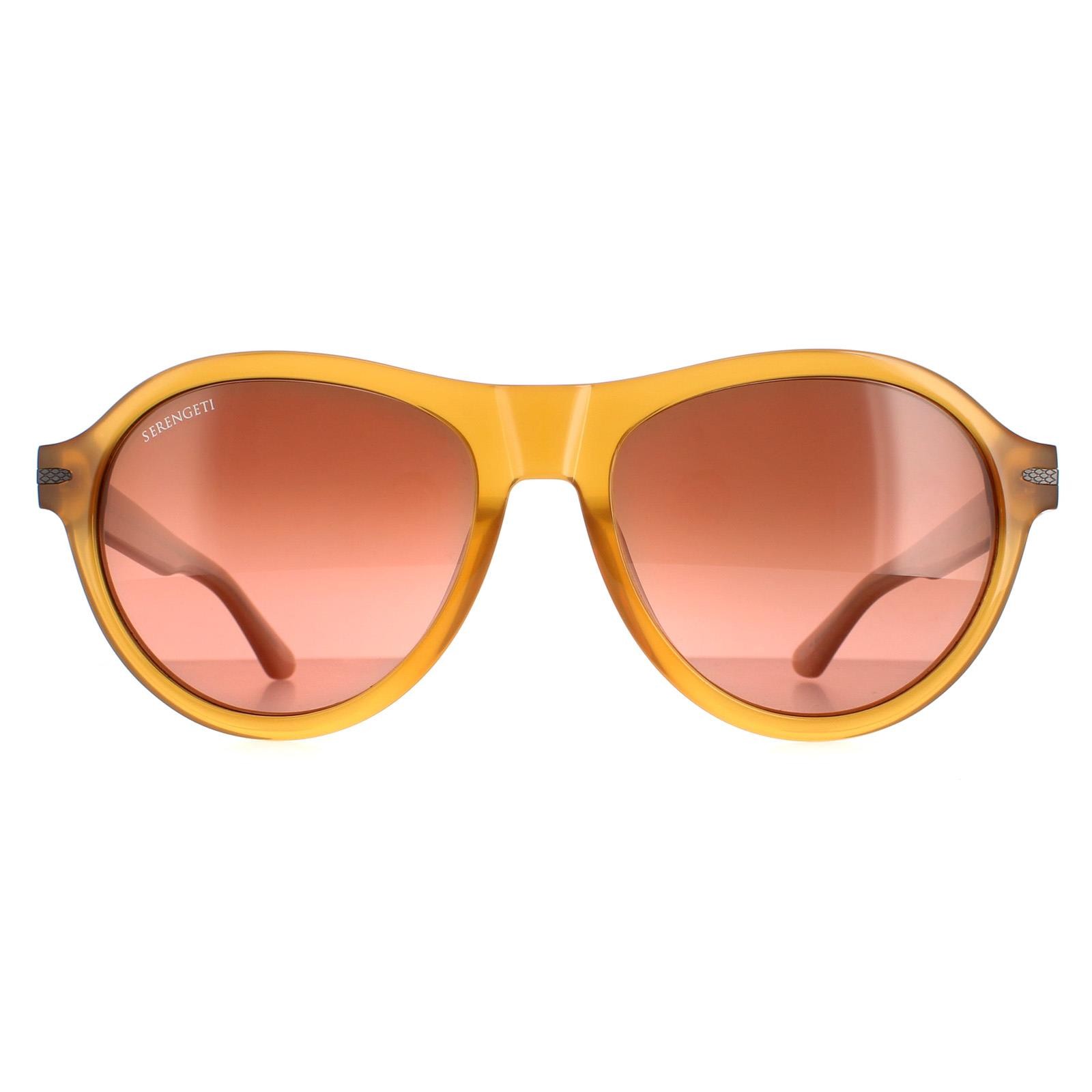 Serengeti Sunglasses Danby SS527002 Shiny Honey Polarized Drivers Gradient