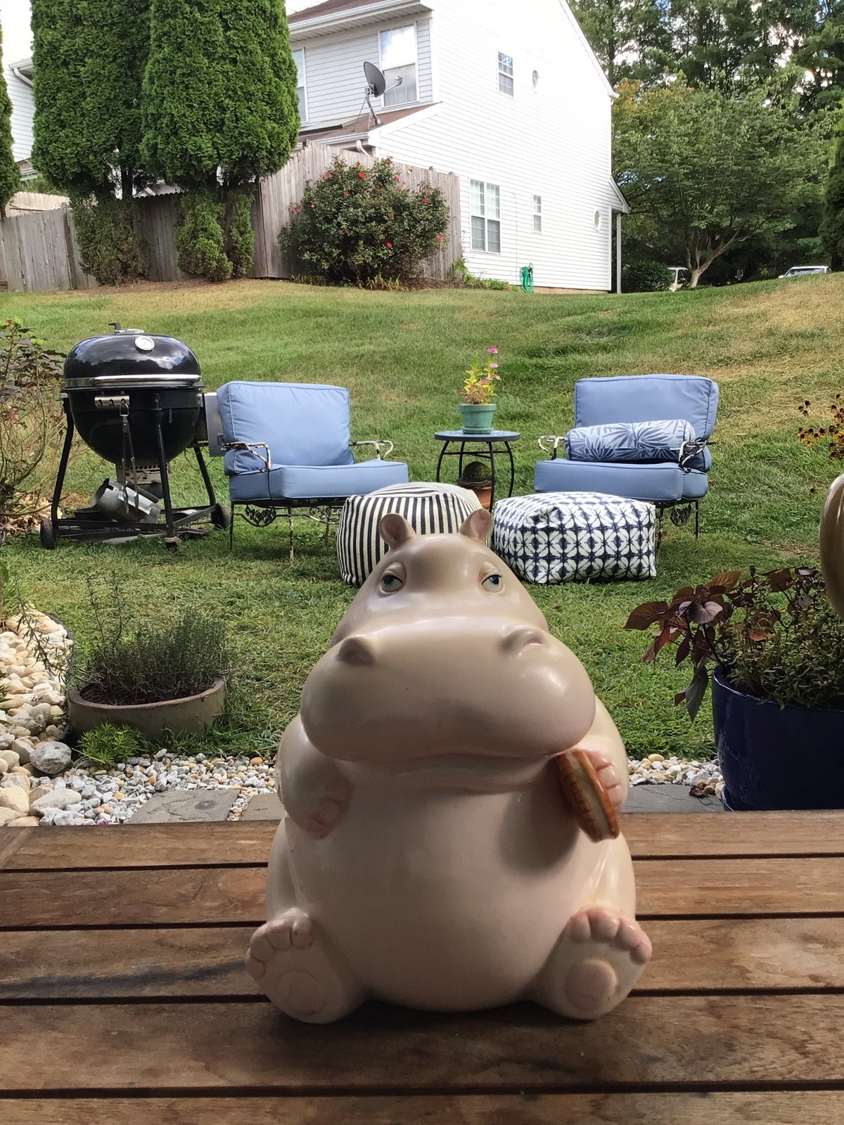 RARE Fitz And Floyd Pink Hippo Cookie Jar Circa 1980
