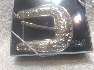 Montana Silversmiths Silver Rhinestone Filled Flower Filigree Replacement Buckle