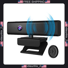 Webcam with Speaker and 4 Mics, 1080P HD, Noise Reduction, Wide Angle