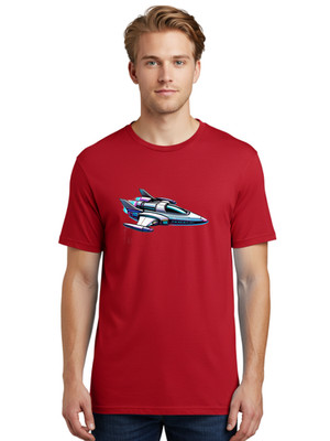 Futuristic-Spacecraft-1 Mens Graphic Tee, 100% Cotton, Casual Summer Wear