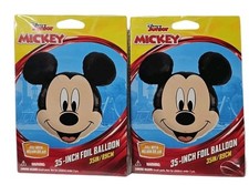 Disney Mickey Mouse Face All Occasion and For All Ages 35" Foil Balloon Lot of 2