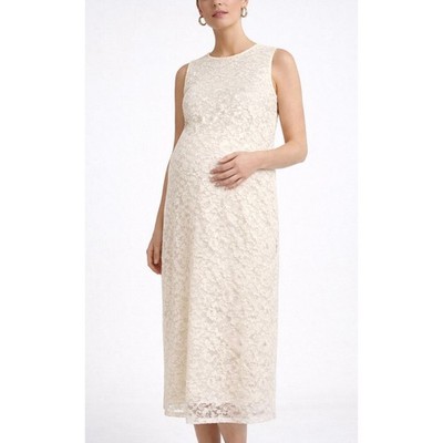 NWT ASOS Maternity Cream Floral Lace Midi Dress Size 14 Elegant Sleeveless  | eBay